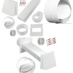 White 4" Dryer Vent Kit with Backdraft Flap – Exterior Wall Duct