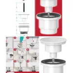 White 60mm Pop‑Up Sink Waste Plug – Click‑Clack Dome Stopper