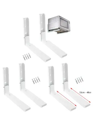 White Adjustable Wall-Mount Bracket for Samsung Microwaves