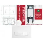 White Concealed Flush Plate Kit for Skylo Wall‑Hung Toilet, 245×165 mm