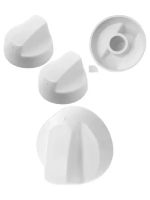 White Control Knob & Adapter Set for Proline Cooker Oven Hob – 2 pcs