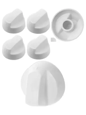 White Control Knob & Adapter Set for Proline Cooker Oven Hob – 4 pcs