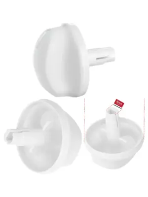 White Control Knob for Indesit IDC75/IDC85 & Whirlpool STC407WB Dryer