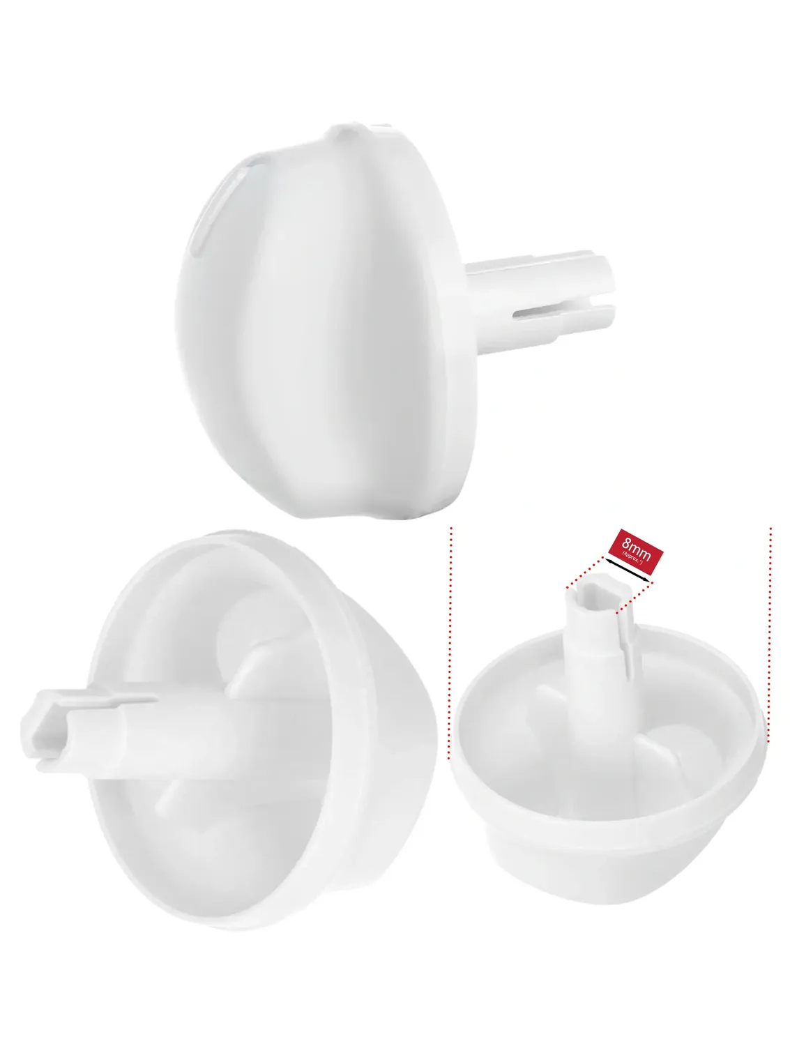 White Control Knob for Indesit IDC75/IDC85 & Whirlpool STC407WB Dryer