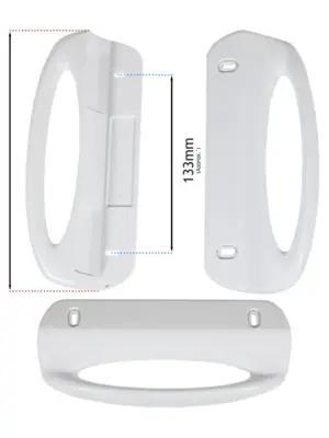 White Door Handle for Electrolux, AEG & Zanussi Freezers 2062728015