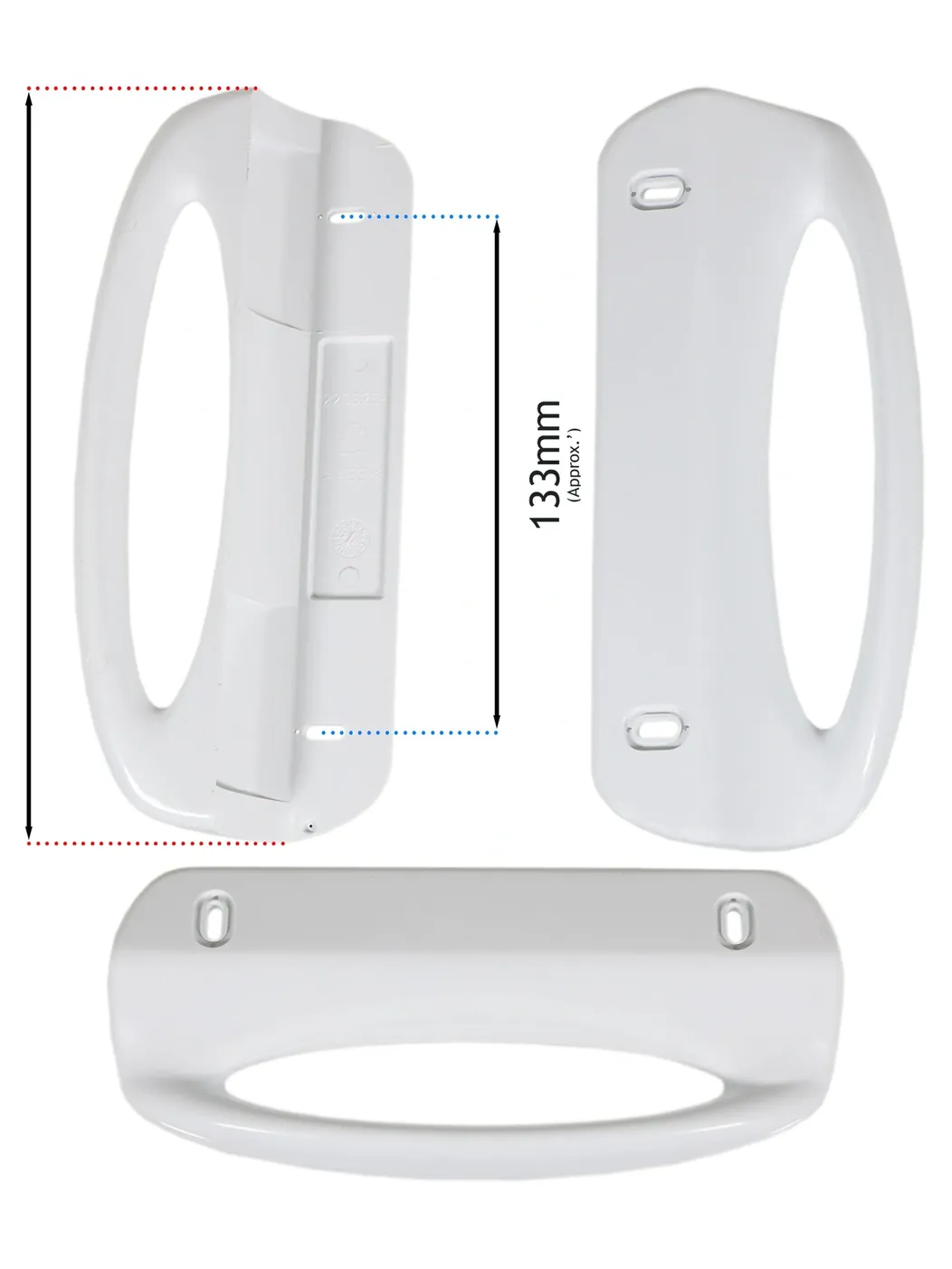 White Door Handle for Electrolux, AEG & Zanussi Freezers 2062728015