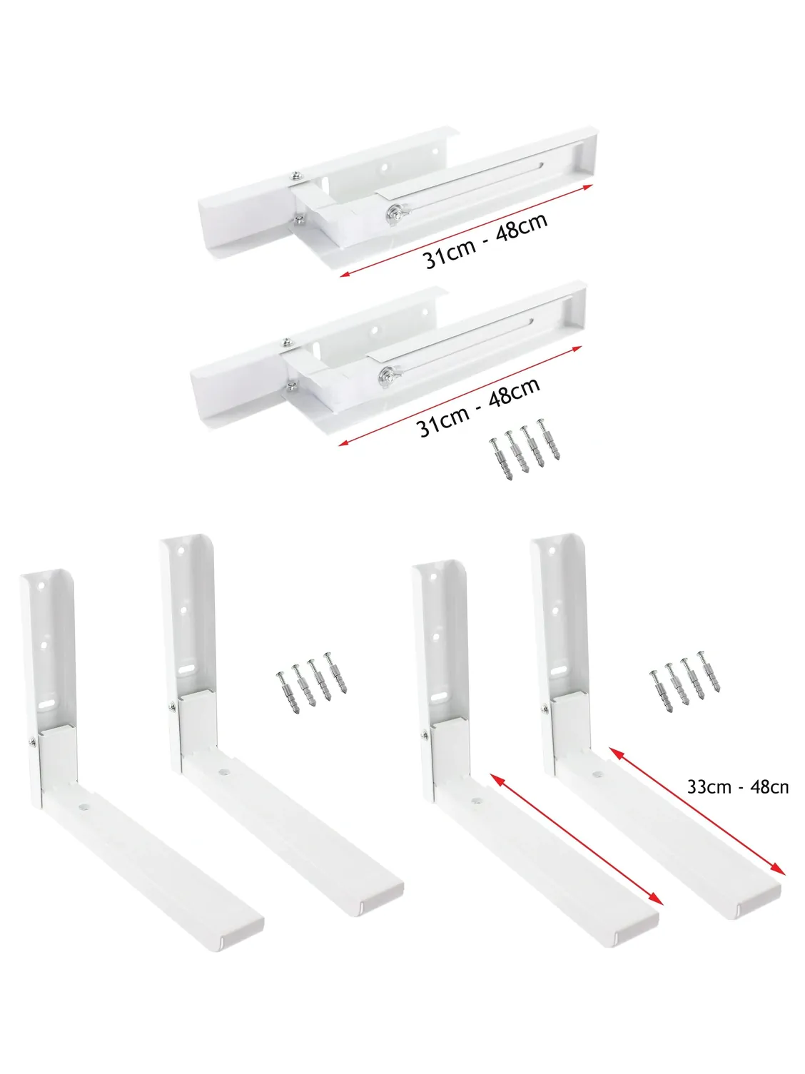 White Extendable Wall Bracket for Garage & Workshop Tool Storage