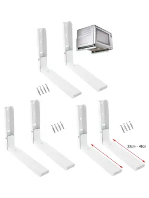 White Extendable Wall Mount Bracket for Kenwood Kitchen Microwaves
