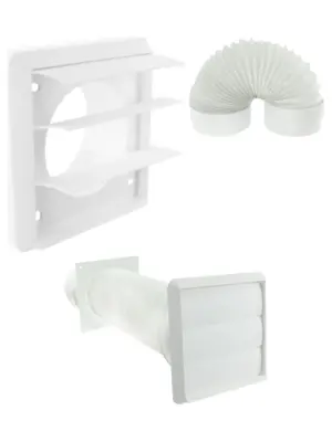 White External Wall Vent Kit for Rangemaster Cooker Hoods – 102mm