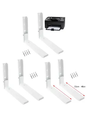 White Heavy-Duty Wall Mount Bracket for Printer, Copier & Scanner