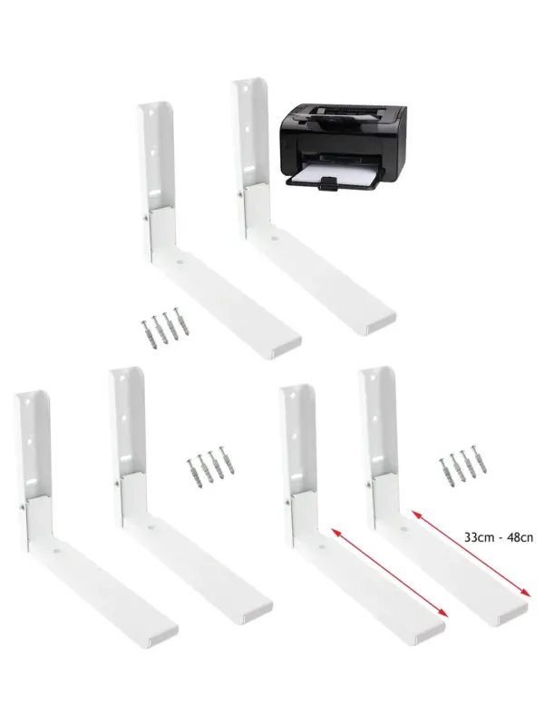 White Heavy-Duty Wall Mount Bracket for Printer, Copier & Scanner
