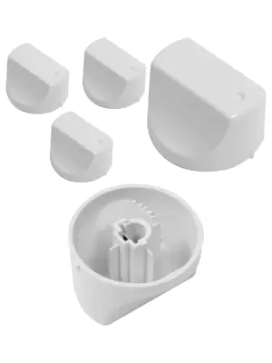 White Hotpoint Oven Control Knob Set 3 Replacement Switches