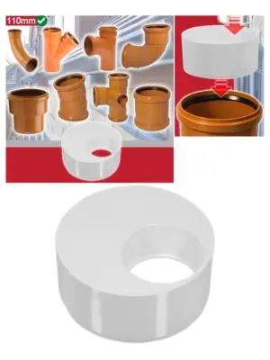 White PVC Solvent Weld Pipe Reducer 110mm to 56mm for Soil/Waste
