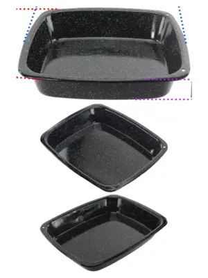 White Speckled Enamel Roasting Tray 33x27.5x5 cm Oven Baking Sheet