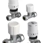 White Straight Thermostatic Radiator Valve with Lockshield Head 10-15mm