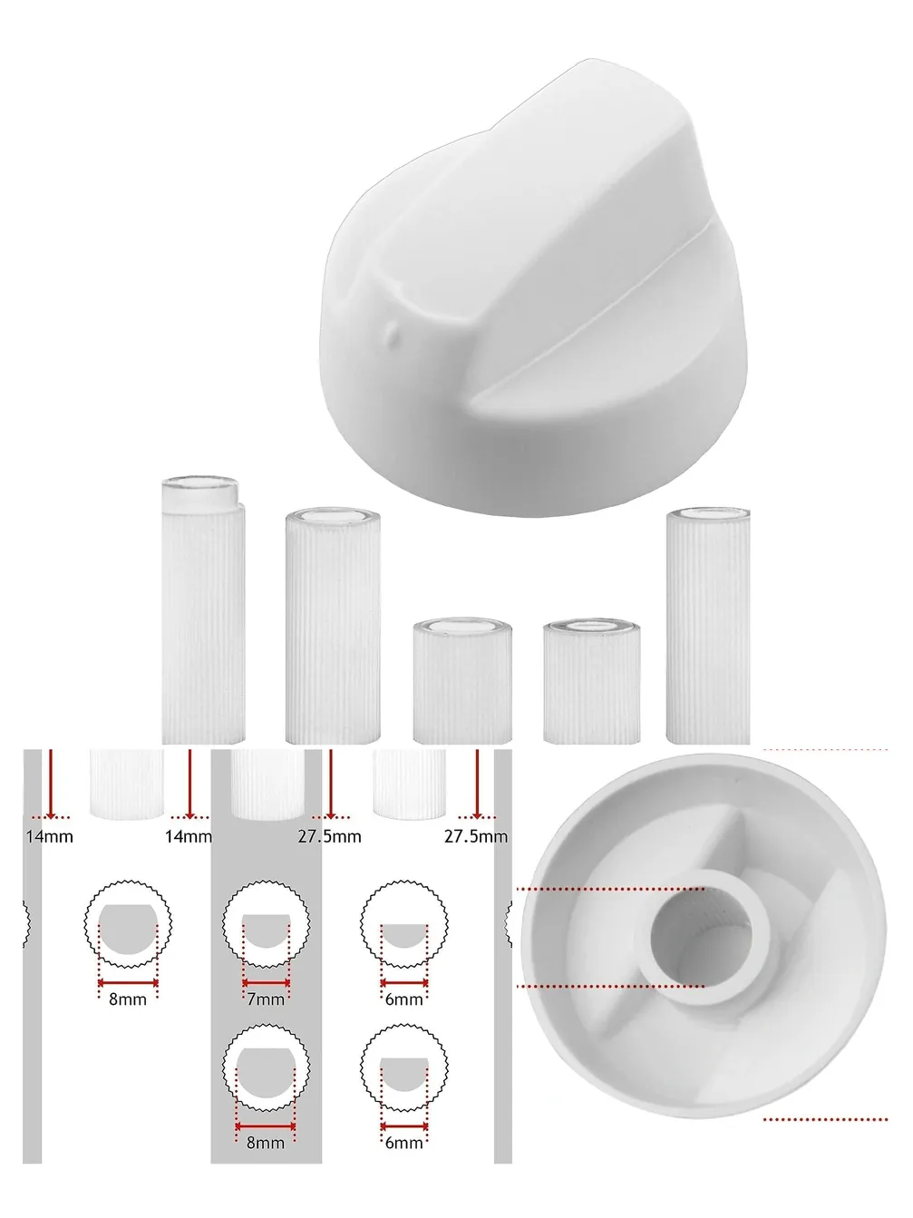 White Universal Air Fryer Knob Replacement for Multi‑Cooker Mini Oven