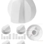 White Universal Beko Oven Control Knob Set with Adapters