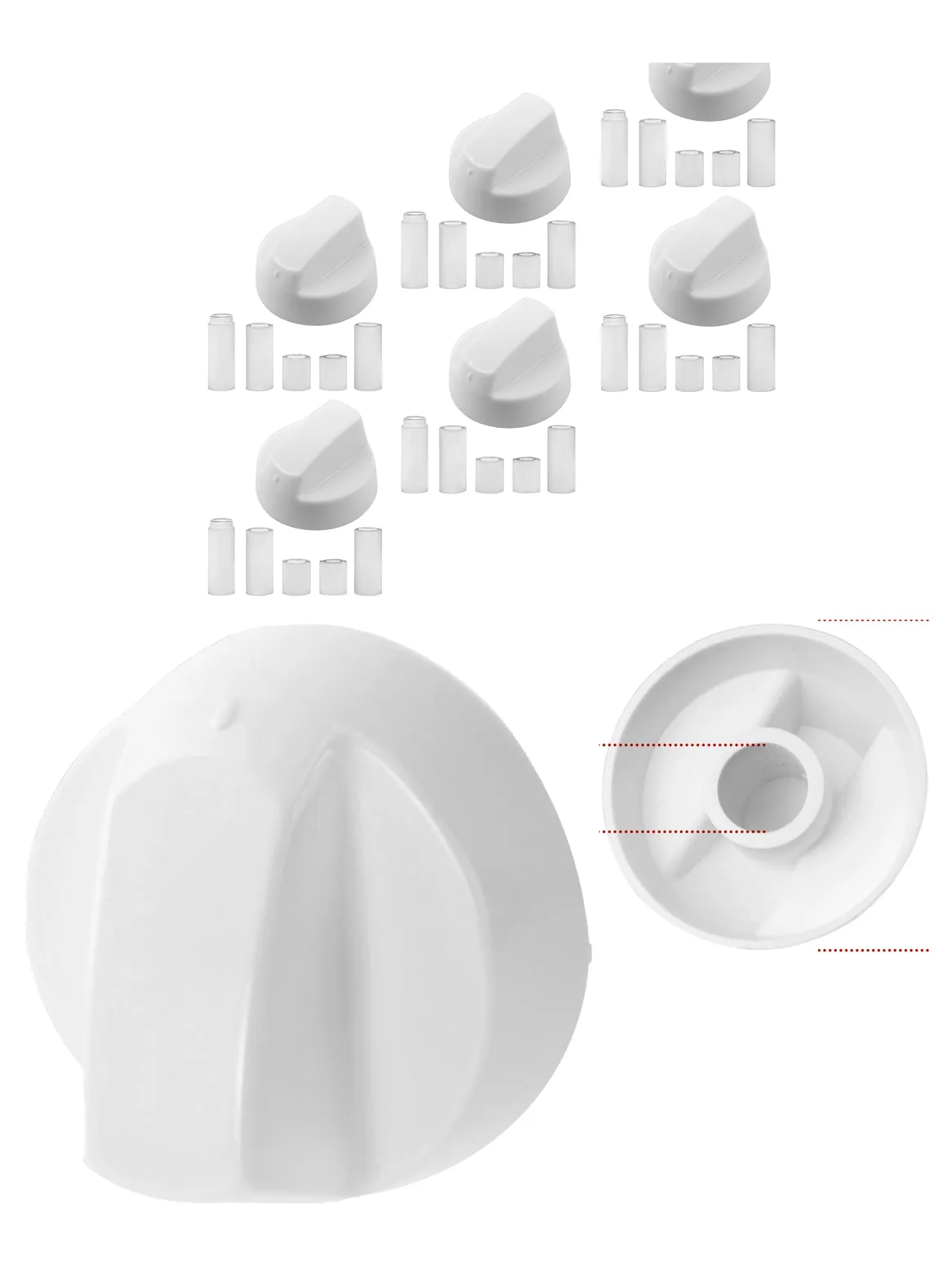 White Universal Gas Storage Heater – Control Knob & Adapters
