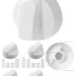 White Universal Hotpoint Oven Hob Control Knob Set with 4 Adaptors