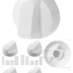 White Universal Oven & Hob Control Knob Set – 4 Adaptors Included
