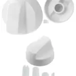 White Universal Replacement Control Knob & Adapter for Amica Oven Hob