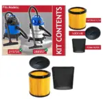Wickes 20L Wet/Dry Vacuum Filter Kit for 1250W Cleaners