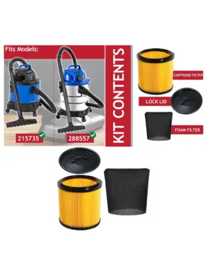 Wickes 20L Wet/Dry Vacuum Filter Kit for 1250W Cleaners