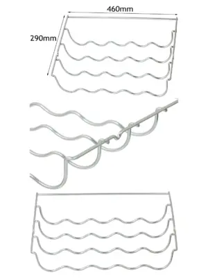 Wine Bottle Rack Shelf Insert for Caple/Haier/Zanussi Fridge – 460x290x70mm