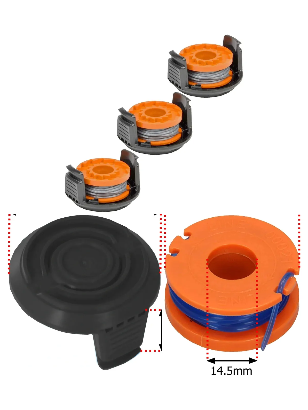 WORX Line Spool & Cover Set - 3 Pack for WG150E/151E/151E-A Trimmer