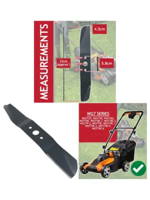 Worx Metal Blade 33cm Replacement for WG772‑WG779 Mowers