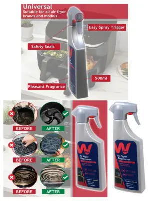 WPRO 500ml Air Fryer Degreaser Spray – Fast Grease & Burnt Food Cleaner