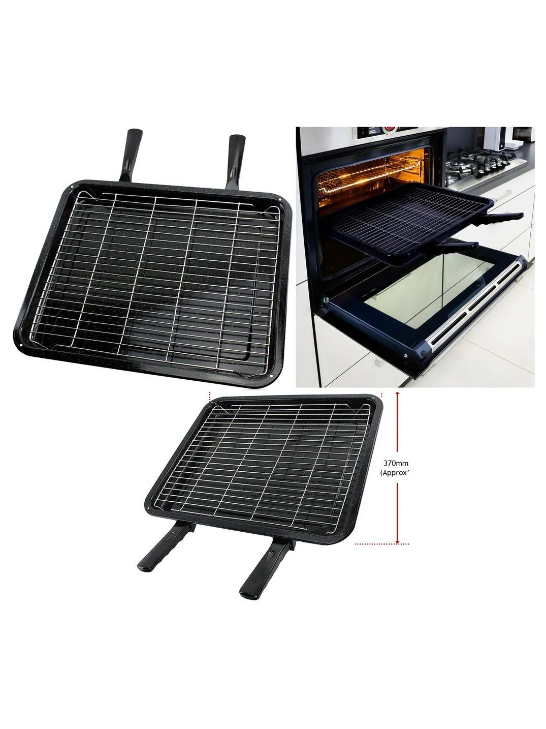 XXL 44 cm Grill Pan with Double Handles – Oven Safe