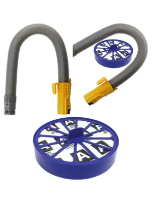 Yellow Stretch Hose & HEPA Post Filter for Dyson DC07 Vacuum