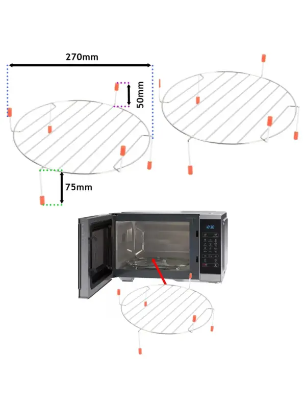 ZANUSSI 270mm Wire Turntable Rack for Microwave Grill Oven