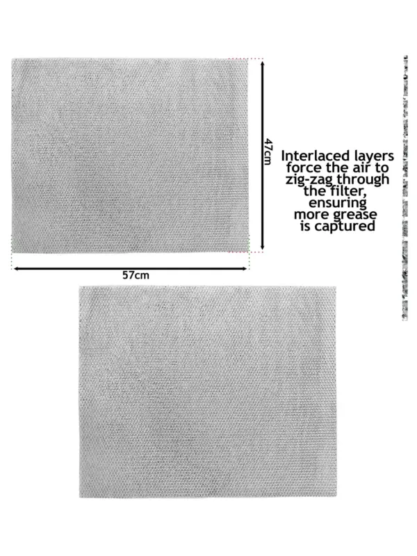 Zanussi Cooker Hood Metal Mesh Grease Filter 57x47 cm Replacement