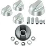 Zanussi Cooker Oven Control Knob & Dial Set – Silver, 3 Pack