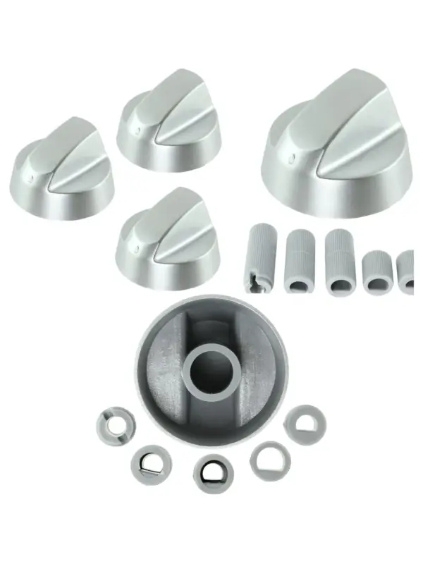 Zanussi Cooker Oven Control Knob & Dial Set – Silver, 3 Pack