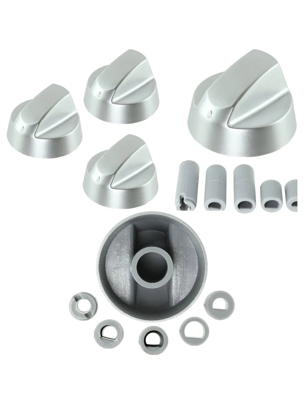 Zanussi Cooker Oven Control Knob & Dial Set – Silver, 3 Pack