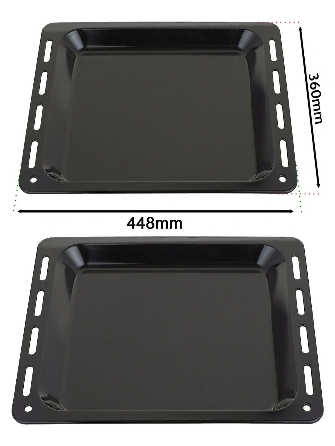 Zanussi Enamel Baking Tray – Oven Safe, 448 mm x 360 mm, 25 mm Deep