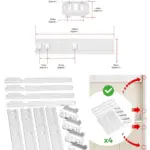 Zanussi Fridge Door Slide Bracket Kit – Pack of 4 Mounting Brackets
