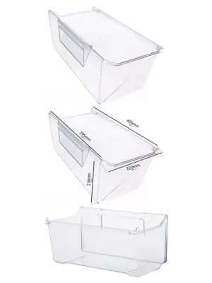 Zanussi Lower Freezer Drawer 405×216 mm Replacement – fits ZBB25431SA/ZBB27450SA/ZBB28475S