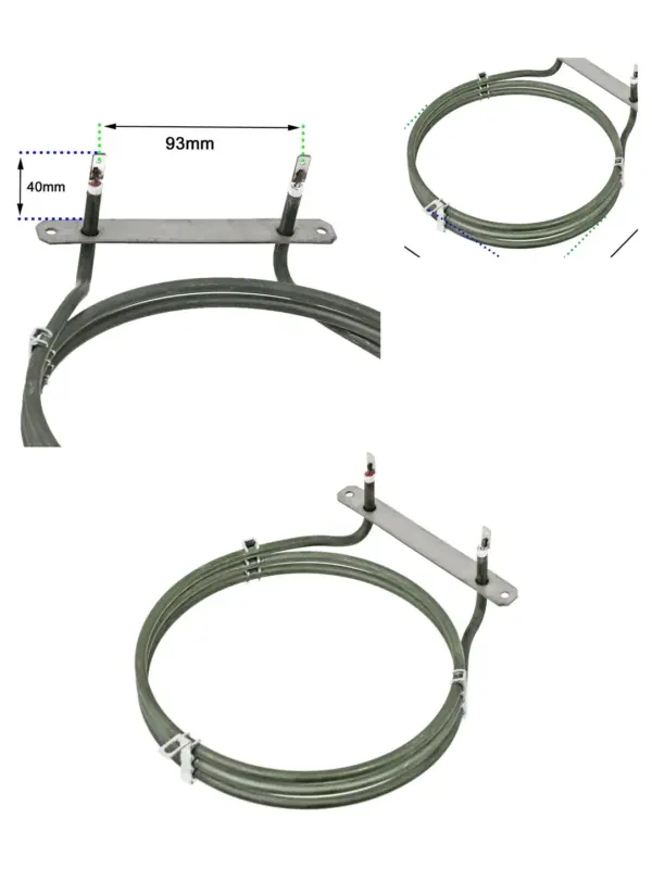 Zanussi Oven Fan Heating Element 2500W 3 Turn Replacement