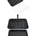 ZANUSSI Oven Grill Pan with Detachable Handle, Rack & Adjustable Shelf