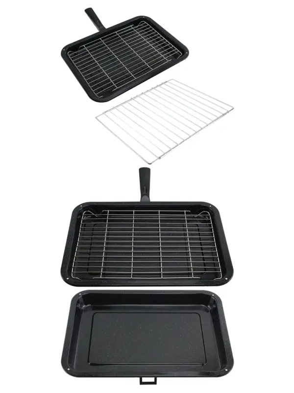 ZANUSSI Oven Grill Pan with Detachable Handle, Rack & Adjustable Shelf