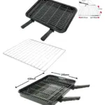 ZANUSSI Oven Grill Pan with Rack, Removable Handles & Adjustable Shelf