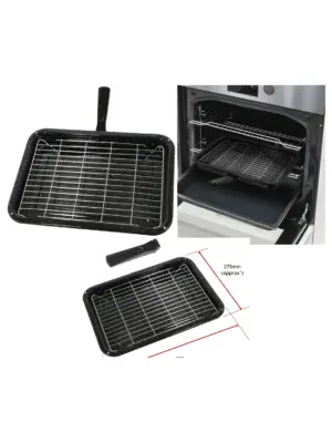 ZANUSSI Small Grill Pan with Rack & Detachable Handle for Oven Cooking