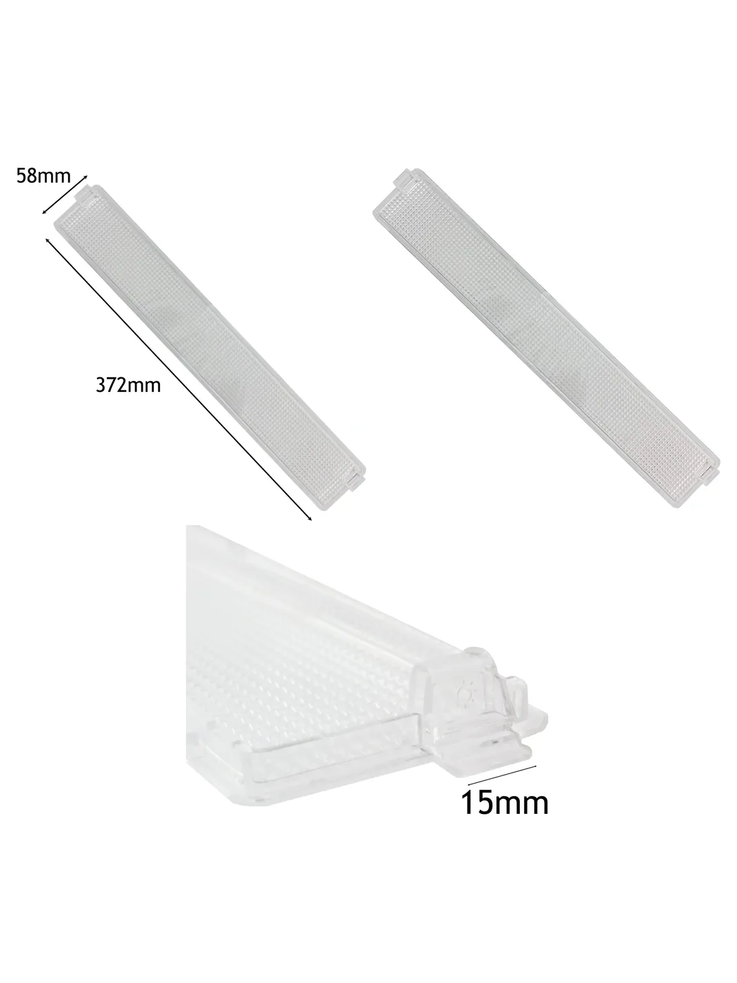 Zanussi ZHC60136X Cooker Hood Light Diffuser Lens Plate 372×58mm